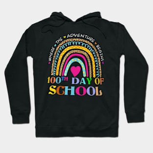 100Th Day Of School Teacher 100 Days Smarter Rainbow Hoodie